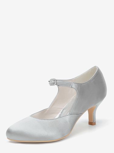 Chaussures Mary Jane en satin à bout rond et talon chaton - milanoo.com - Modalova
