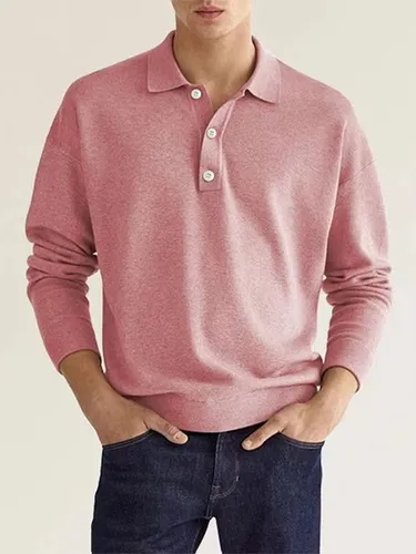 Polo à col et manches longues t-shirt de sport à boutons polos de golf athlétiques chemises quotidiennes - milanoo.com - Modalova