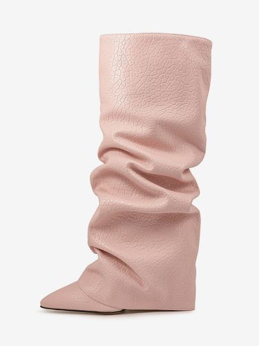 Bottes au genous en cuir PU à talons épais Bottes hautes au genou - milanoo.com - Modalova
