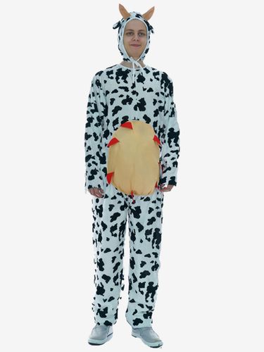 Combinaison Kigurumi pour adultes avec chapeau et motif vache drôle - milanoo.com - Modalova