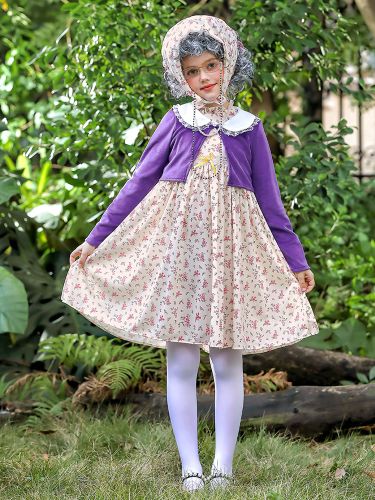 Costumes de vieille dame pour filles Ensemble de costumes de carnaval d\'Halloween - milanoo.com - Modalova