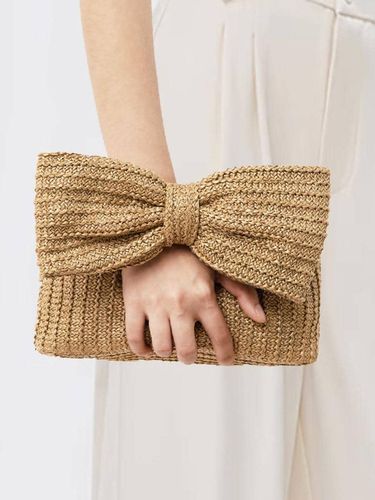 Pochette en paille avec nœud pour les vacances petit sac 2026 - milanoo.com - Modalova