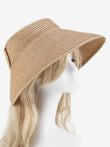Chapeau de paille de plage vide protection solaire d\'été chapeau de soleil pliable à large bord 2026 - milanoo.com - Modalova