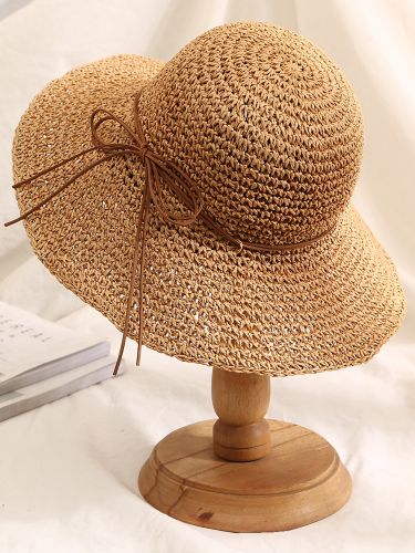 Chapeau de paille au crochet à large bord pliable (2026) - milanoo.com - Modalova
