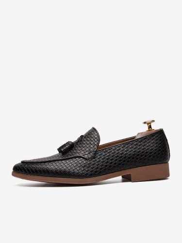 Mocassins à pampilless chaussures à enfiler en cuir chaussures à bout pointu talons bas chaussures habillées - milanoo.com - Modalova