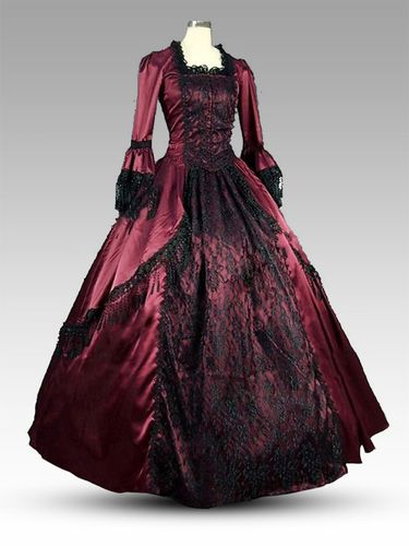 Robe victorienne bloc de couleur polyester vêtements vintages - milanoo.com - Modalova