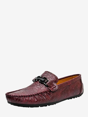Mocassins à mors chaussures à enfiler en cuir motif crocodile talon plat antidérapantes - milanoo.com - Modalova