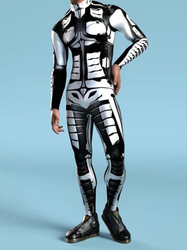 Combinaisons Zentai à motifs Combinaison mécanique Steampunk noire Combinaison intégrale Cyberpunk imprimée en 3D - milanoo.com - Modalova
