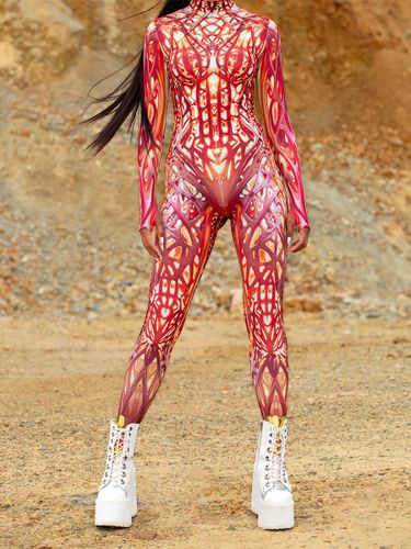 Combinaisons Zentai à motifs Body pour femme motif abstrait imprimé en 3D combinaison moulante sexy - milanoo.com - Modalova