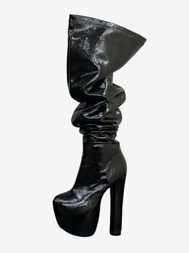 Bottes sexys plateforme bout rond talon haut cuissardes - milanoo.com - Modalova