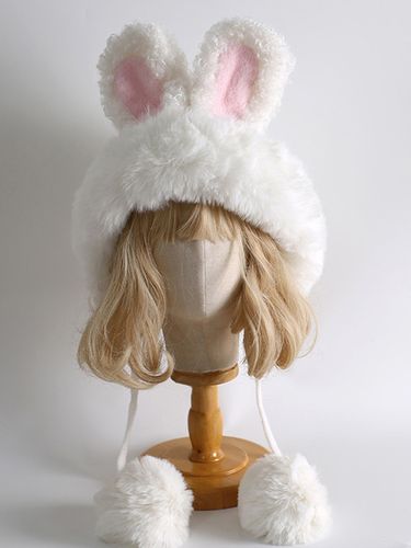 Chapeau Lolita doux avec oreilles de lapin et pompons en peluche chaude accessoires Lolita - milanoo.com - Modalova