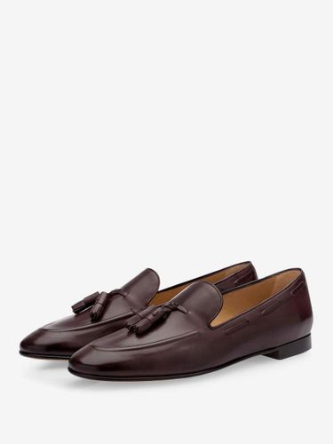 Mocassins marrons bout rond pompons robe à enfiler chaussures de marié à pompons - milanoo.com - Modalova