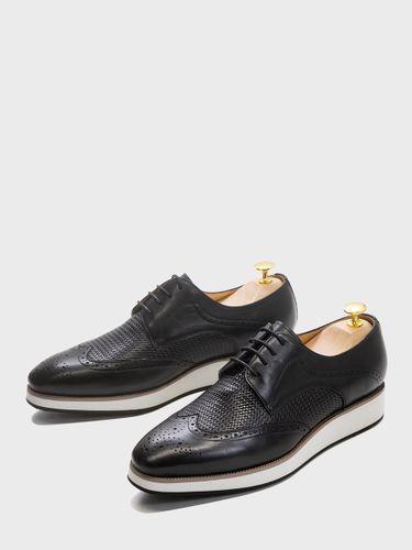 Chaussures Richelieus bout rond en cuir véritable à lacets - milanoo.com - Modalova