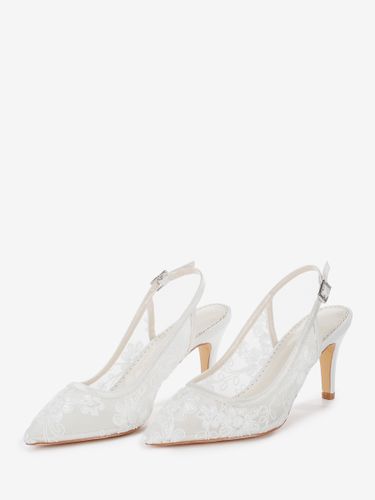 Chaussures de mariée en dentelle à bout pointu et talon haut escarpins à bride arrière - milanoo.com - Modalova