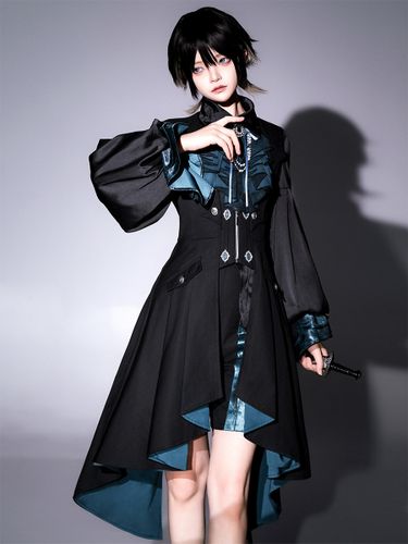 Ensemble Lolita Prince Ouji à Manches Longues et Volants Gothiques - milanoo.com - Modalova