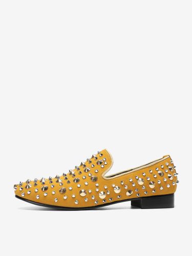 Mocassins à rivets chaussures de mariage de bal à bout pointu en cuir à enfiler - milanoo.com - Modalova