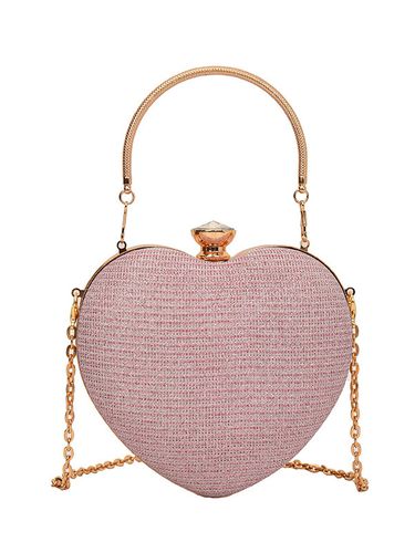 Sac à bandoulière en forme de cœur avec chaîne et pochette de fête brillante 2026 - milanoo.com - Modalova