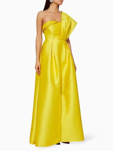 Avec une robe de cocktail beau tissu satiné à une épaule trapèze longueur au sol - milanoo.com - Modalova