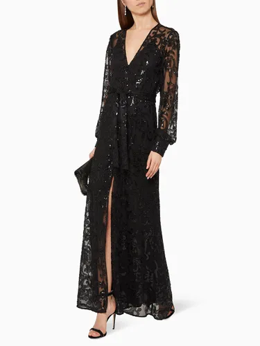 Robe de soirée trapèze col en V ceinture pailletée robes de soirée sociale - milanoo.com - Modalova