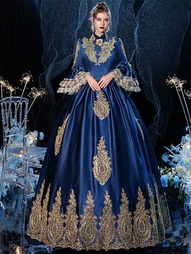 Robe Vintage Rococo Victorien Rétro Costume Opéra Dentelle Coton Cosplay Déguisement Carnaval - milanoo.com - Modalova