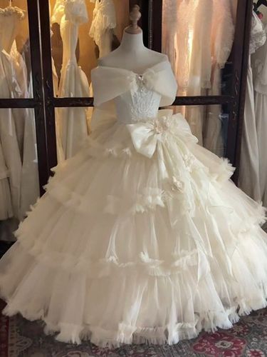 Robe Fairy Lolita à nœud sur le devant épaules dénudées style tea party - milanoo.com - Modalova