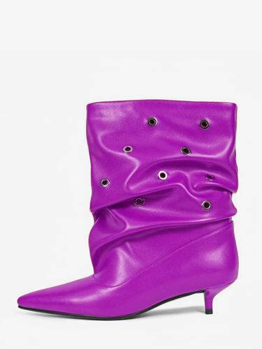 Bottines violettes à petit talon pointu et découpes métalliques - milanoo.com - Modalova
