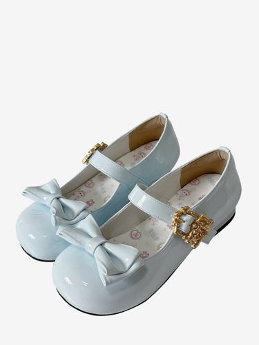 Escarpins Lolita à nœuds bout rond talon compensé en cuir PU - milanoo.com - Modalova