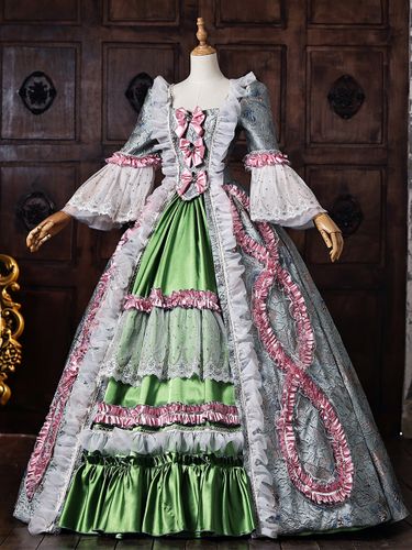 Robe longue victorienne rétro à lacets en polyester style Marie-Antoinette royale - milanoo.com - Modalova