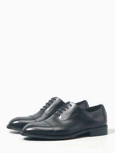 Chaussures Oxford à bout rapportés en cuir véritable à lacets - milanoo.com - Modalova