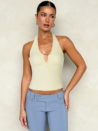 Débardeur à bretelles laçage et boutons chic - milanoo.com - Modalova