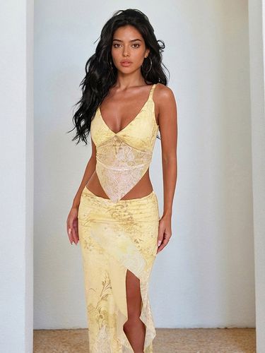 Ensemble deux pièces sexy streetwear haut sans manches col V et jupe - milanoo.com - Modalova
