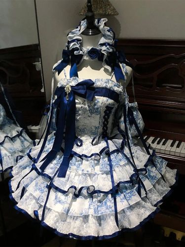 Robe Lolita Sweet à lacets et nœuds manches courtes - milanoo.com - Modalova