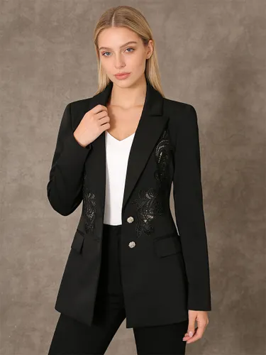 Blazer chic col rabattu manches longues découpées vêtement d'extérieur - milanoo.com - Modalova