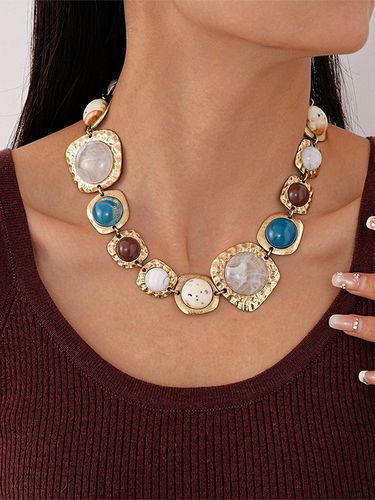 Collier en résine synthétique de 40 cm environ style géométrique vintage bijou décontracté ou adulte - milanoo.com - Modalova