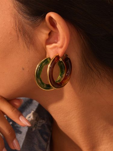 Boucles d'oreilles roses pour adulte style classique géométrique décontracté au quotidien. Bijoux géométriques - milanoo.com - Modalova