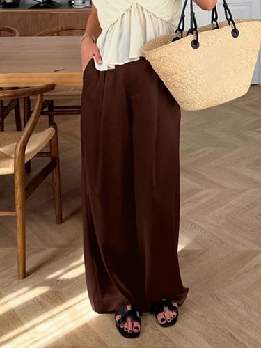 Pantalon marron taille haute - milanoo.com - Modalova