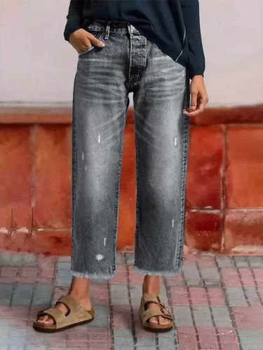 Jeans droite charmants en denim décontracté - milanoo.com - Modalova