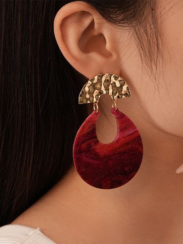 Boucles d'oreilles en plastique pour adultes style vintage géométrique idéales pour les vacances - milanoo.com - Modalova