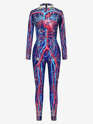 Combinaison néon déguisement impression numérique 3D combinaison phosphorescente UV style Zentai costume de cosplay d'Halloween en polyester - milanoo.com - Modalova