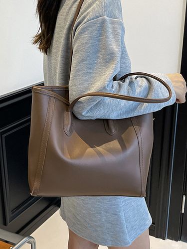Sac cabas minimaliste en cuir à blocs de couleur grande capacité idéal pour les trajets quotidiens. Sac à bandoulière - milanoo.com - Modalova