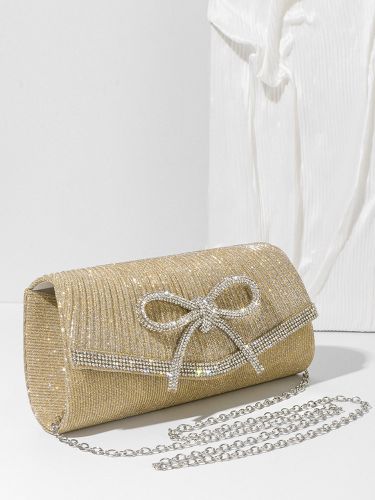Sac à main à bandoulière en tissu plissé amovible avec chaîne idéal pour les fêtes et les occasions spéciales - milanoo.com - Modalova
