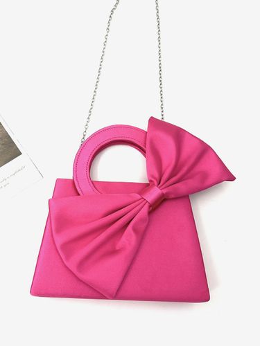 Sac de soirée miniature en satin avec anse anneau et nœud bandoulière amovible et chaîne détachable pochette pour mariage ou soirée - milanoo.com - Modalova