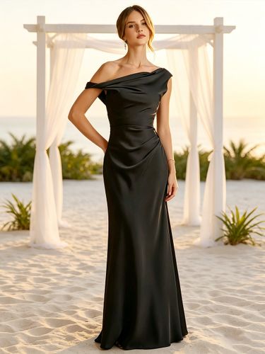 Robe de demoiselle d'honneur en satin robe de bal longue jusqu'au sol robe de cérémonie de mariage - milanoo.com - Modalova