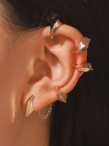 Bijou d'oreille manchette géométrique irrégulière à plusieurs griffes sans perçage - milanoo.com - Modalova
