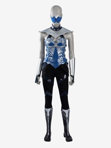 Costume Kitana de Mortal Kombat Premium Argent avec masque et armure - milanoo.com - Modalova