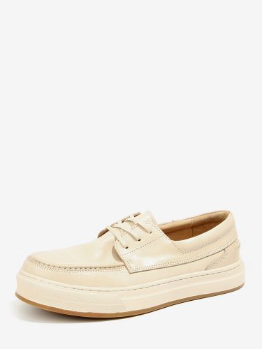 Chaussures décontractéess en cuir de vachette plateforme bout rond lacets - milanoo.com - Modalova