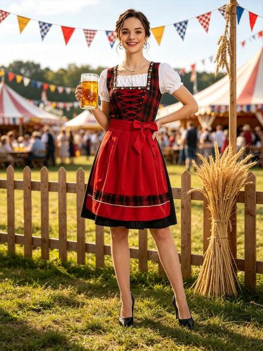 Robe Dirndl 2 pièces pour femme costume d'Oktoberfest - milanoo.com - Modalova