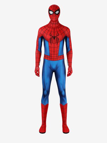 Costume de cosplay Spiderman Brand New Day Peter Parker Multiverse Suit avec capuche intégrée - milanoo.com - Modalova