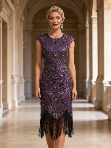 Robe de soirée rétro années 20 robe Charleston à franges violettes costume inspiré du Grand Gatsby. Costumes vintage - milanoo.com - Modalova
