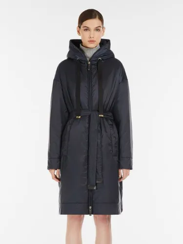 Parka noire à capuche ceinturée mi-longue manteau d'hiver en laine camel rembourrée - milanoo.com - Modalova